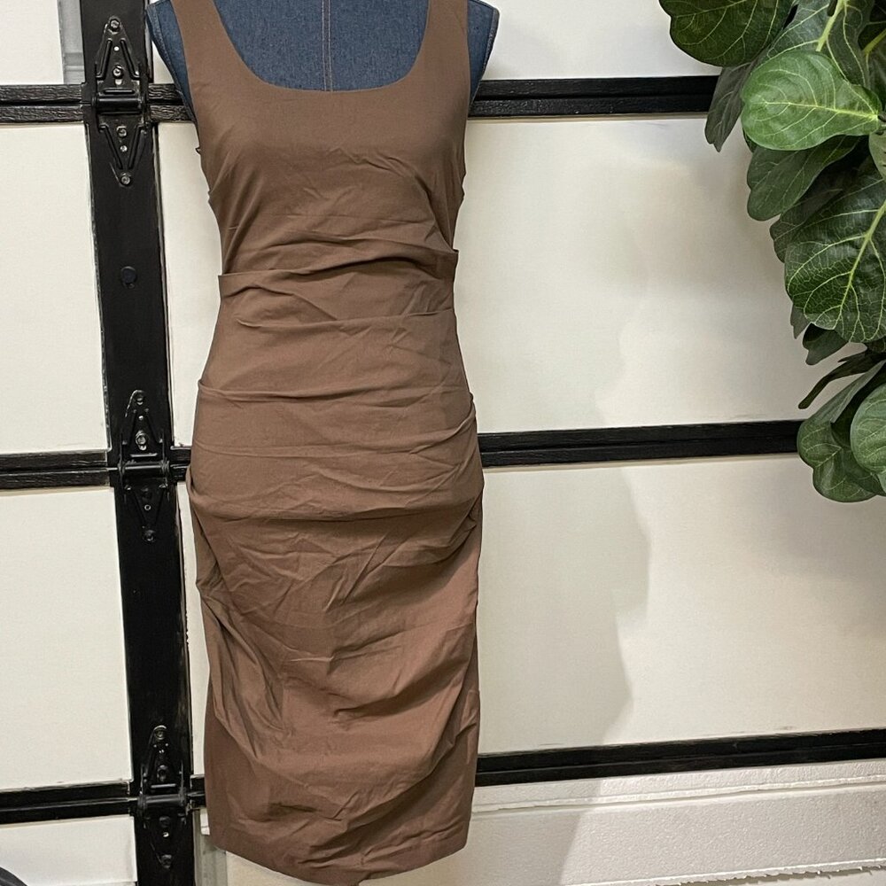 Papillon Long Dress, Dark Coffee Color, Size M